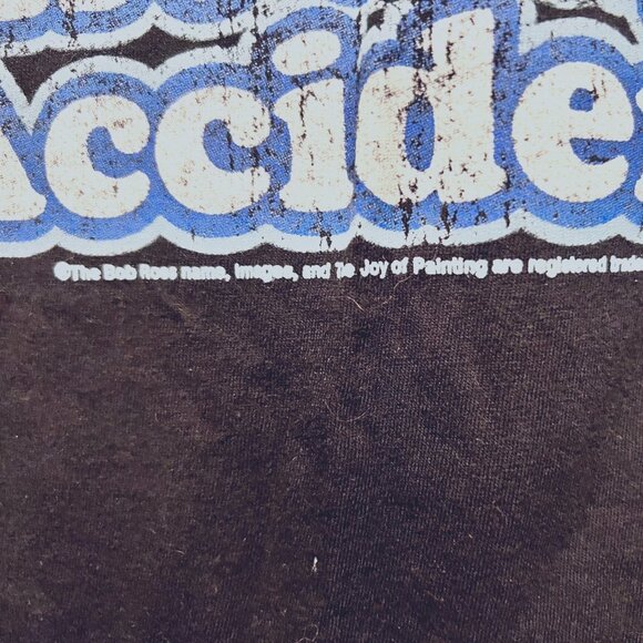 Bob Ross-No Mistakes Just Happy Accidents Women's T Shirt-Size Small-Black Multi - Picture 10 of 10